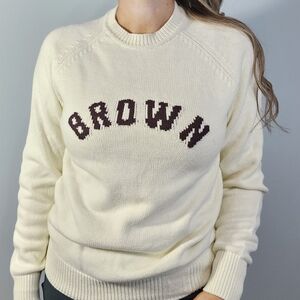 Hillflint BROWN University Sweater XS Cream Collegiate Knit
